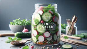 Saladas Fitness no Pote com Pepino, Rabanete e Hortelã