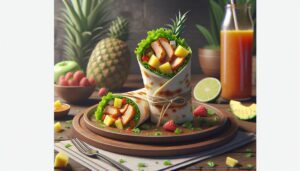 Wrap de Frango Agridoce com Abacaxi: Toque Tropical Brasileiro