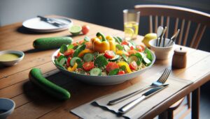 Salada de Quinoa com Legumes Coloridos e Molho de Limão